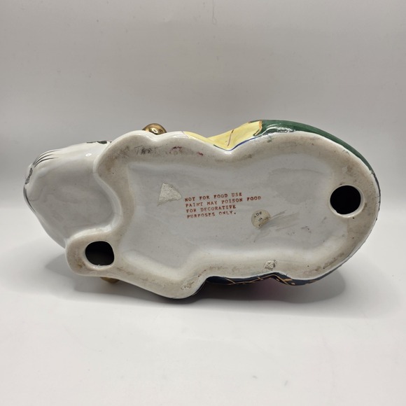 Vintage Hand Painted Sleeping Cat Figurine Floral Cottagecore Decor - Picture 9 of 9